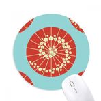 Dıythinker Sakura Şemsiye Çiçek Desenli Japon Baskılı Yuvarlak Kaymaz Kauçuk Mouse Pad