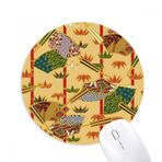Dıythinker Sanat Taraftar Yaprakları Ukiyo-e Japonya Baskılı Yuvarlak Kaymaz Kauçuk Mouse Pad
