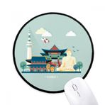 Dıythinker Seul Korede Turistik Yerler Yuvarlak Kaymaz Mouse Pad