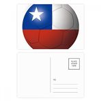 DIYthinker Şili Ulusal Bayrağı Futbol Futbol Kartpostal Seti Doğum Günü Teşekkür Kartı Gönderi Tarafı 20 adet 14,5 cm x 9,7 cm Çok Renkli