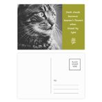 DIYthinker Siyah Beyaz Kedi Profili Vahşi Hayvan Şiir Kartpostal Seti Teşekkür Kartı Gönderi Tarafı 20 adet