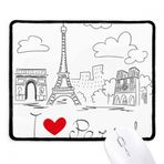 Dıythinker Siyah I Love Paris Fransa Eyfel Kulesi Çizgisi Kaymaz Fare Altlığı