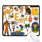 Dıythinker Siyah Mısır Manzarası Hayvanlar Ulusal Bayrak Kaymaz Fare Altlığı