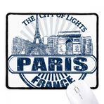 Dıythinker Siyah Paris Fransa Bayrağı Eyfel Kulesi Mimarisi Kaymaz Fare Altlığı