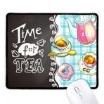 Dıythinker Siyah Time for tea Cupcake Çaydanlığı Fransa Kaymaz Fare Altlığı