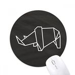 Dıythinker Soyut Origami Gergedan Geometrik Şekilli Baskılı Yuvarlak Kaymaz Kauçuk Mouse Pad