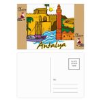 DIYthinker Türkiye Antalya Burdur Suluboya Noel Baba Hediye Kartpostal Teşekkür Kartı Gönderi 20 adet