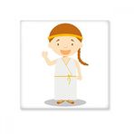 Dıythinker Uzun Beyaz Elbise Yunanistan Karikatür 20x20 cm Seramik Karo