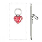 DIYthinker World Aids Day Kırmızı Kurdele HIV Kalp Cep Telefonu Halka Stand Tutucu Braket Evrensel Destek Hediyesi
