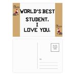 DIYthinker World Best Student I Love You Öğrenci Alıntı Noel Baba Hediye Kartpostal Teşekkür Kartı Gönderi 20 adet