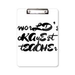 DIYthinker World's Okoyest Öğretmen Öğrenci Alıntı Pano Klasörü Yazma Pedi Destek Plakası A4