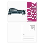 DIYthinker Yeşil Geometrik Klasik Arabalar Silüeti Miss Kartpostal Seti Teşekkür Kartı Gönderi Tarafı 20 adet