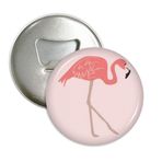 Dıythinker Yürüme Flamingo Desenli Pembe Yuvarlak Şişe Açacağı Buzdolabı Mıknatısı Rozet