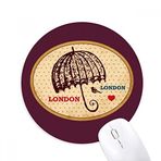 Dıythinker Yuvarlak UK Londra Şemsiye Damga İngiliz Kaymaz Kauçuk Fare Altlığı