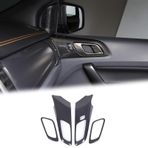 DIYUCAR Ford Ranger 2015-2021 ile Uyumlu Araç İç Kapı Kolu Panel Çerçeve Trim Araba Ön Arka Kapı Kolu Çerçeve Dekorasyon Kapağı ABS İç Aksesuar (Karbon Fiber)