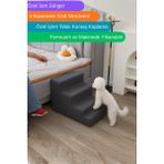Dizanor Özel Sünger ve Özel Kumaşlı Köpek Merdiveni - 3 Basamaklı - Antrasit
