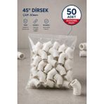 Dizayn 20 45 Dirsek, Pprc 45 Derece Dirsek 20 mm 50 Adet PN25 Temiz Su Tesisat Boru Ek Parçası