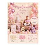 Dizayn Parti Evi 6 Months Pembe Krem Konsept Parti Süsü Seti 10 Krem 10 Pembe Balon Dahil 6 Aylık Bebek Kutlama Dekoru