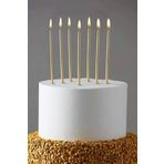 Dizayn Parti Evi Uzun Gold Pasta Mumu 15 Cm 6' Lı