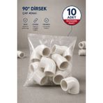 Dizayn Pprc 90 Derece Dirsek 40 mm 10 Adet PN25 Temiz Su Tesisat Boru Ek Parçası