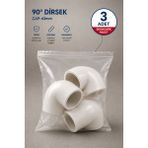 Dizayn Pprc 90 Derece Dirsek 63 mm 3 Adet PN25 Temiz Su Tesisat Boru Ek Parçası