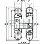 Dizaynaks Gizli Menteşe 52KG Antik Bronz Renk 110*24 mm