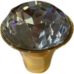Dizaynaks Glame Jr Düğme Kulp Parlak Pirinç Kristal 33 Mm.