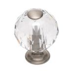 Dizaynaks Kristal Cam Düğme Kulp 40 Mm. Krom Lüx