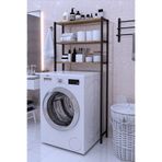 DizaynMotion Çamaşır Makinesi Üstü Düzenleyici Raf Banyo Dolabı Rafı Makina Üstü Dolap Raf Ceviz