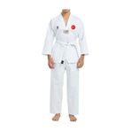 Dizispor Top Glory Fitilli Beyaz Yaka Baskılı Taekwondo Elbisesi Dobok Beyaz