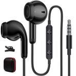 Dizüstü bilgisayarlar PC için 3,5 mm Kulaklık Jakı ile Kablolu Kulaklıklar, Mikrofonlu Gürültü Önleyici Kulaklıklar HiFi Stereo kulaklık Samsung için iPhone için Ses Kontrolü A13 A14 A15 A32 Nintendo