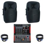 Dj Pro Hazır 1200 Watt Pasif Ses Sistemi Paket-4 - Siyah