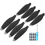 DJI Mavic Mini için Pervane, 12x Vida + 1x Tornavida + 8x Bıçak Seti, Sessiz Uçuş Pervanesi Seti, 2 Çift, 2 Renk (Siyah ve Gümüş Kenarlı)
