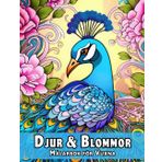 Djur & Blommor Målarbok för Vuxna: Mandalastil Blomdesigner med Exotiska Vilda Djur