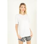 DK DAKSEL Beyaz Renk Regular Fit %100pamuk Bisiklet Yaka Kadın T-shirt