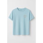 DK DAKSEL Kadın Çiçekli Kalp Baskılı Bisiklet Yaka Pamuklu T-shirt