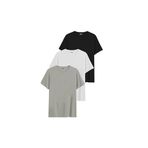 DK DAKSEL Relaxed Fit%100 Pamuklu Basic Erkek T-shirt 3 Lü Paket DKS-3000 (Siyah-Beyaz-Gri/XXL)