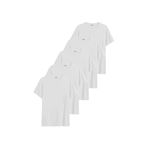 DK DAKSEL Relaxed Fit%100 Pamuklu Basic Kadın T-shirt 5 Li Paket DKS-5500 (Beyaz-Beyaz-Beyaz-Beyaz-Beyaz/XXL)