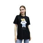 DK DAKSEL Siyah Renk Basic Dare You Teddy Bear Baskılı Kadın Tişört DKSB0100 (Siyah-XL)