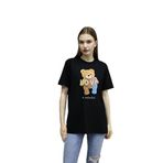 DK DAKSEL Siyah Renk Basic Love Teddy Bear Baskılı Kadın Tişört DKSB0106 (Siyah-XXL)