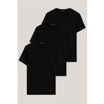 DK DAKSEL Siyah Renk Regular Fit Pamuklu Erkek T-shirt 3'lü Paket