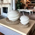 DK Home 2'li Dekoratif Mum Soya Wax Mum Beyaz Sabun Kokulu - 2 Adet