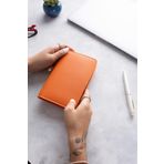 DK LEATHER Pu Deri Turuncu Pasaport Kılıfı - Pasaportluk Seyahat Cüzdanı - Pasaport Koruyucu - Defter Kılıfı