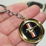 Dk Mustang Gt Logo Gold Metal Çift Yön Anahtarlık