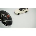 DK Tuning Chevrolet Corvette 3m 3D Body Logo 84MM Amblem Arma - Tek Ebat - Siyah
