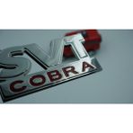 DK Tuning Ford Mustang Shelby Svt Cobra Vidalı Krom Metal 3D Logo Amblem - Tek Ebat - Gümüş