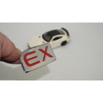 DK Tuning Mitsubishi Ex Logo Bagaj 3m Metal Logo Amblem - Tek Ebat - Gümüş
