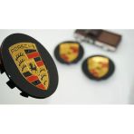 Dk Tuning Porsche Siyah Jant Göbeği Kapak Seti 76Mm