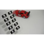 DK Tuning Skoda Logo 3D Cam Açma Torpido Konsol Ayna Çıkartma Seti - 11x18 mm - Siyah