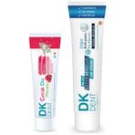 DKDENT Ahududu Aromalı Çocuk Diş Macunu 50 ml + Klasik Ekstra Beyazlık Florürsüz Yetişkin Diş Macunu 75 ml